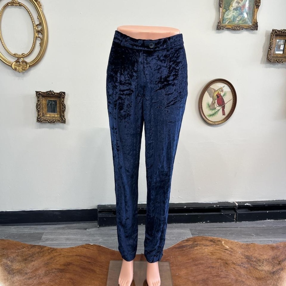Trend Les Copains Vintage Velvet High-Waisted Straight-Leg Pants – Size 11